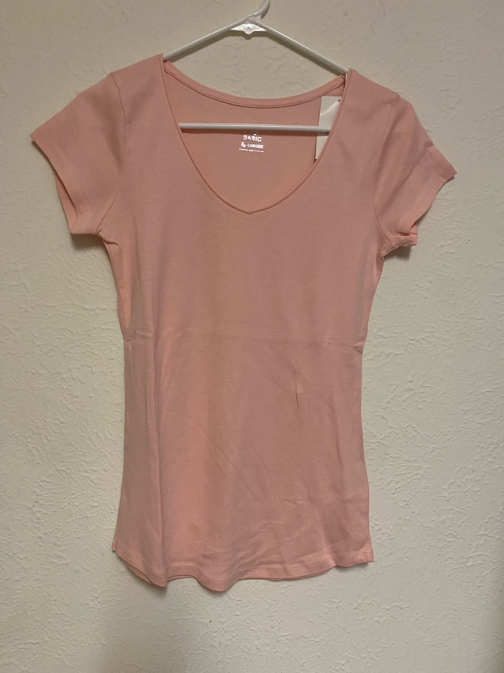 Basic & Co. Women's V-Neck Tee in Dusty Pink